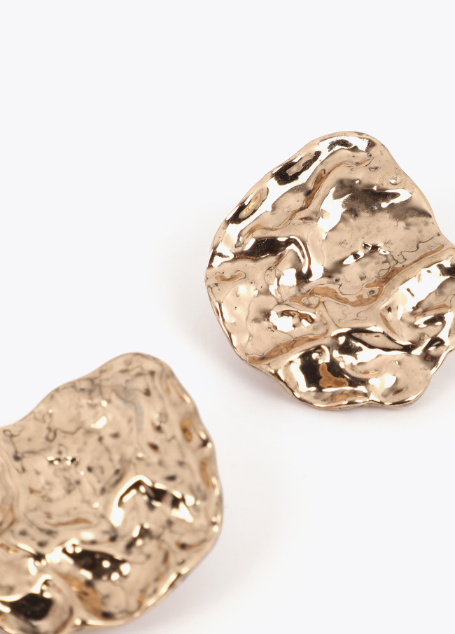 Textured Gold Irregular Earrings
