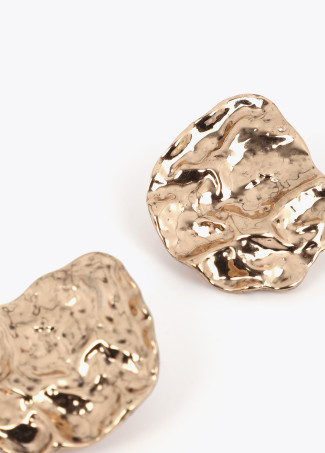 Textured Gold Irregular Earrings