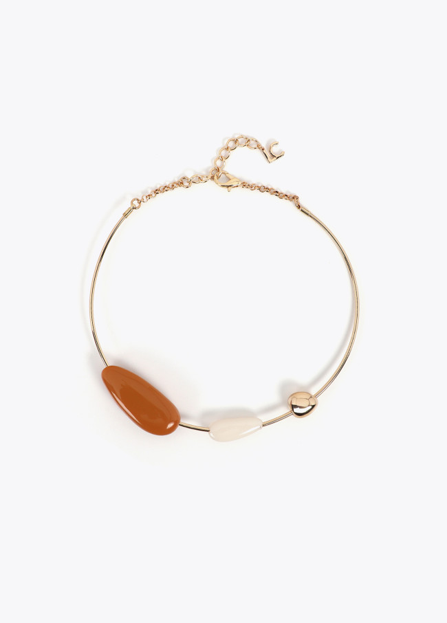 Collier choker en résine bicolore