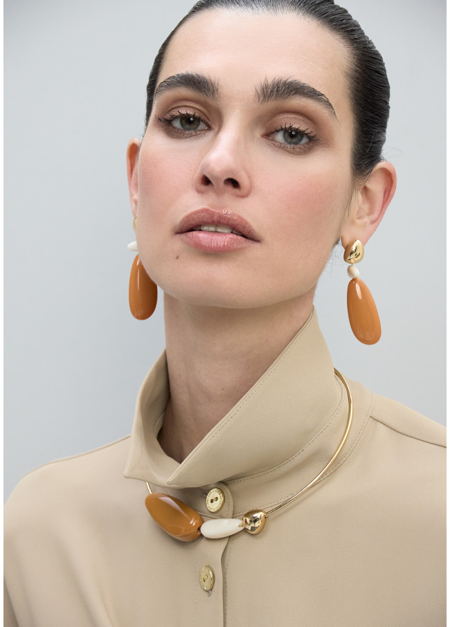 Collana choker in resina bicolore