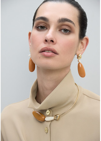 Collier choker en résine bicolore