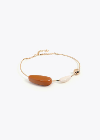 Collier choker en résine bicolore