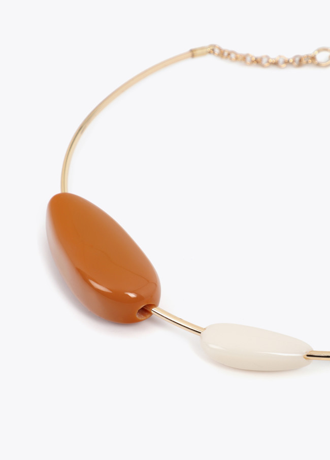 Collana choker in resina bicolore