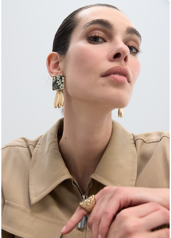 Boucles d'oreilles sceau céramique peinte