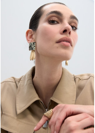 Orecchini sigillo ceramica dipinta