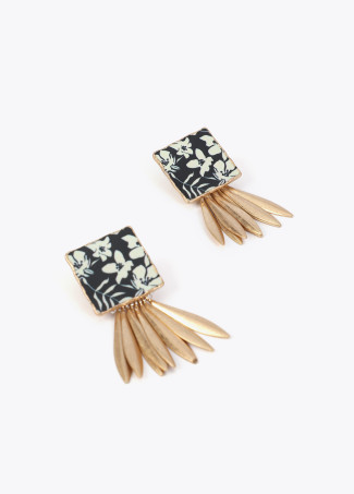 Boucles d'oreilles sceau céramique peinte