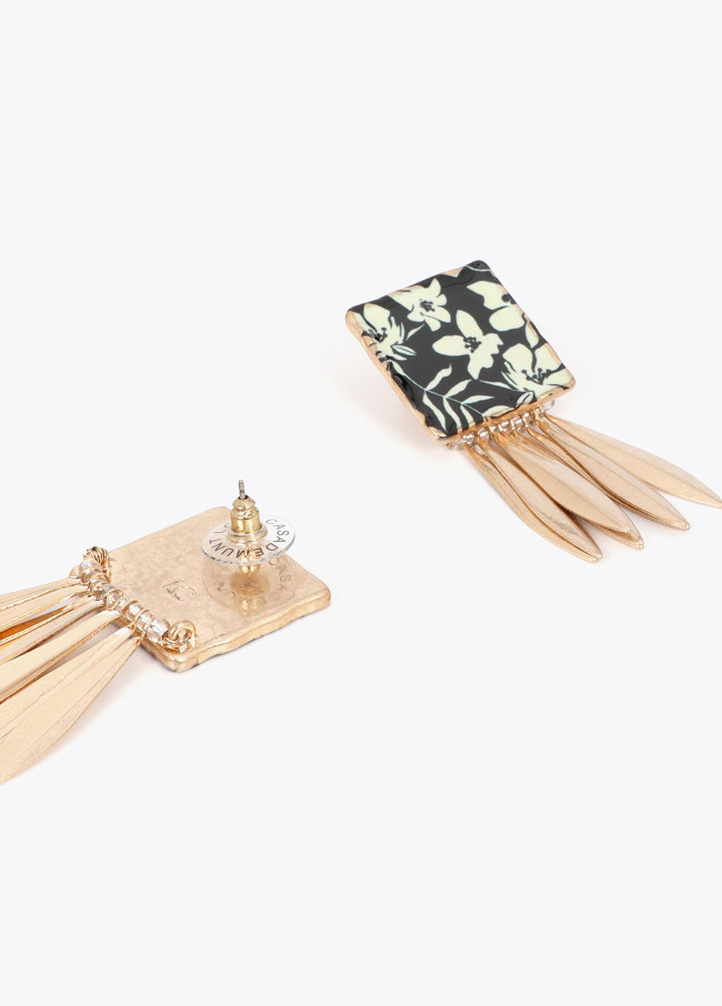 Boucles d'oreilles sceau céramique peinte