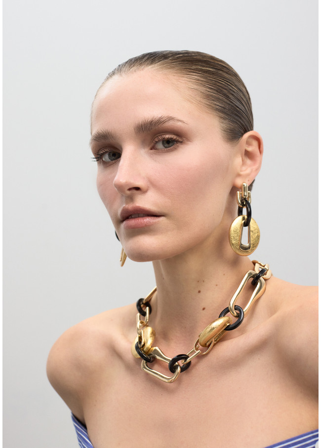 Collar corto cadena combinada