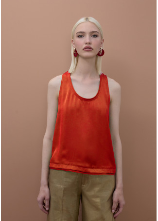 Top Col Rond Détail Passepoil