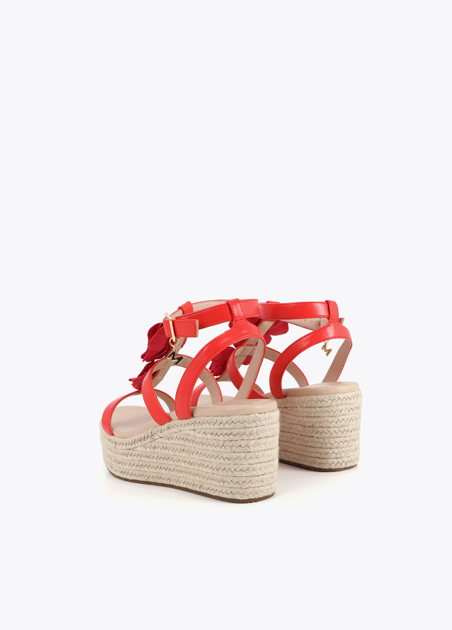 Wedge with Floral Adornments