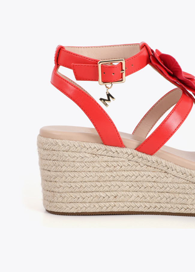 Wedge with Floral Adornments