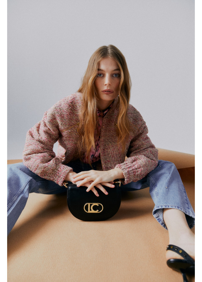 Tweed bomber jacket with zip pockets