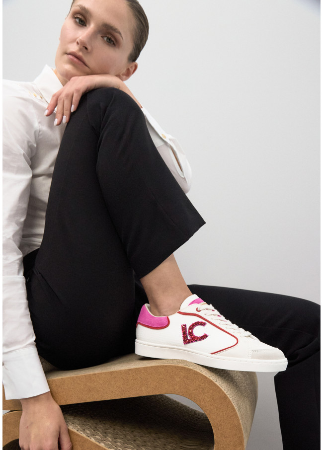 Sneaker mit Logo in Gemischten Stoffen und...