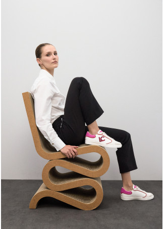 Sneaker mit Logo in Gemischten Stoffen und Lederdetails