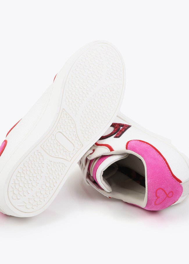 Sneaker mit Logo in Gemischten Stoffen und...