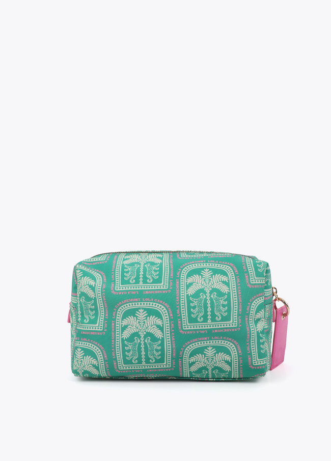 Trousse de Toilette en Nylon Imprimé Multicolore