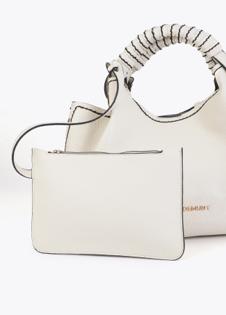 Small Crossbody Bag with Braided Strap and Metallic Details.