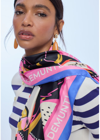 Foulard Satiné Imprimé Tropical