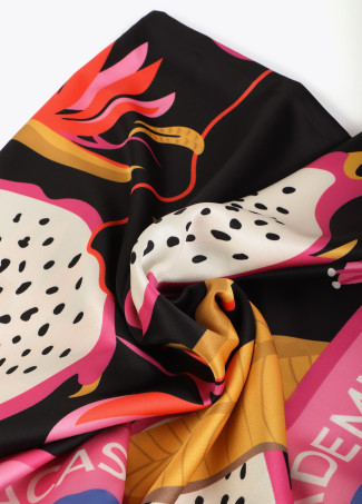 Foulard in Raso con Stampa Tropicale
