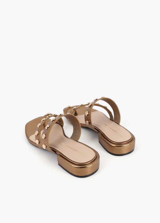 Flat Metallic Toe Ring Sandal