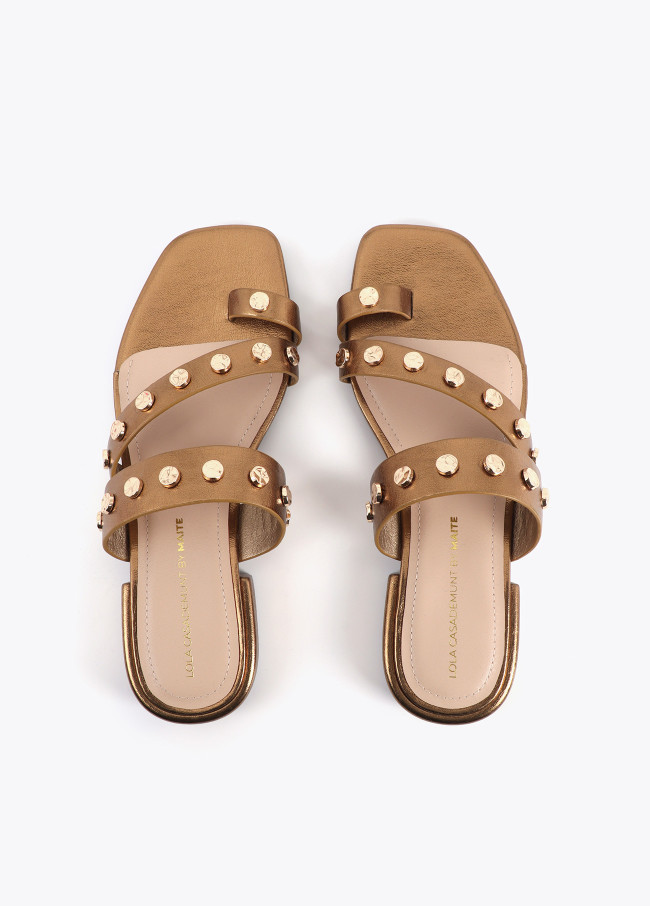 Flat Metallic Toe Ring Sandal