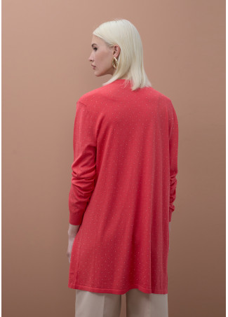 Langer Cardigan mit Strass