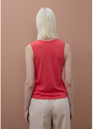 Knit Strap Top with Rhinestones