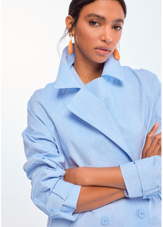 Veste Croisée Tissu Délavé