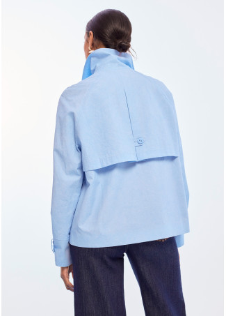 Washed Fabric Crossover Jacket