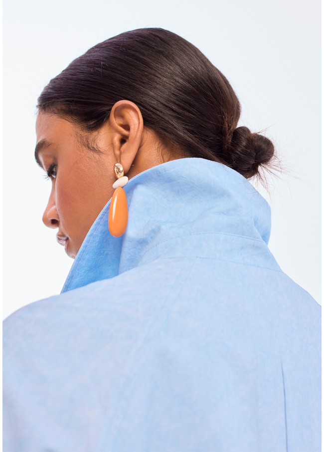 Veste Croisée Tissu Délavé