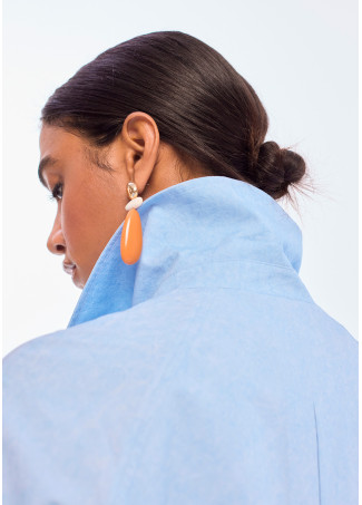 Washed Fabric Crossover Jacket