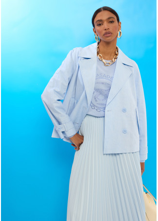 Veste Croisée Tissu Délavé