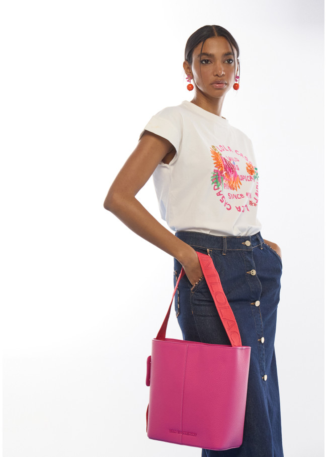 Shopper with Nylon Handle Contrast