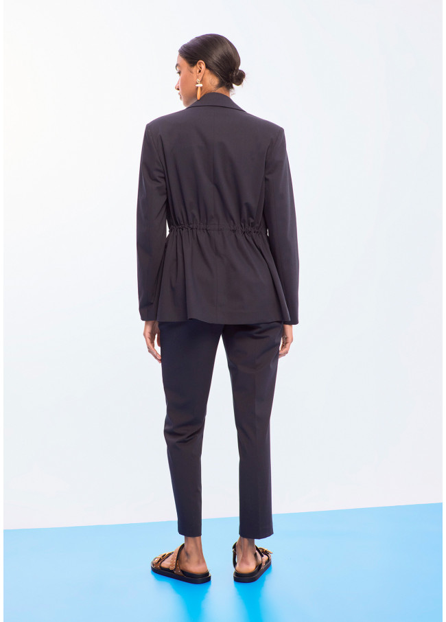 Blazer Droit avec Ceinture Réglable