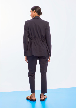 Blazer Droit avec Ceinture Réglable