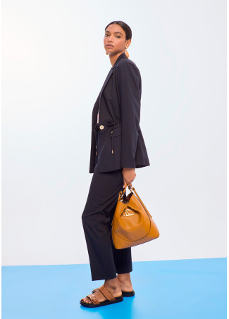 Blazer Droit avec Ceinture Réglable