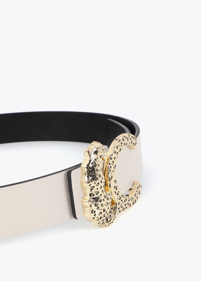 Ceinture réversible avec boucle logo animal