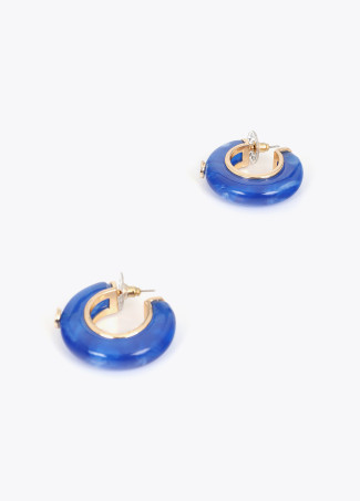 Orecchini a cerchio chunky in acrilico blu