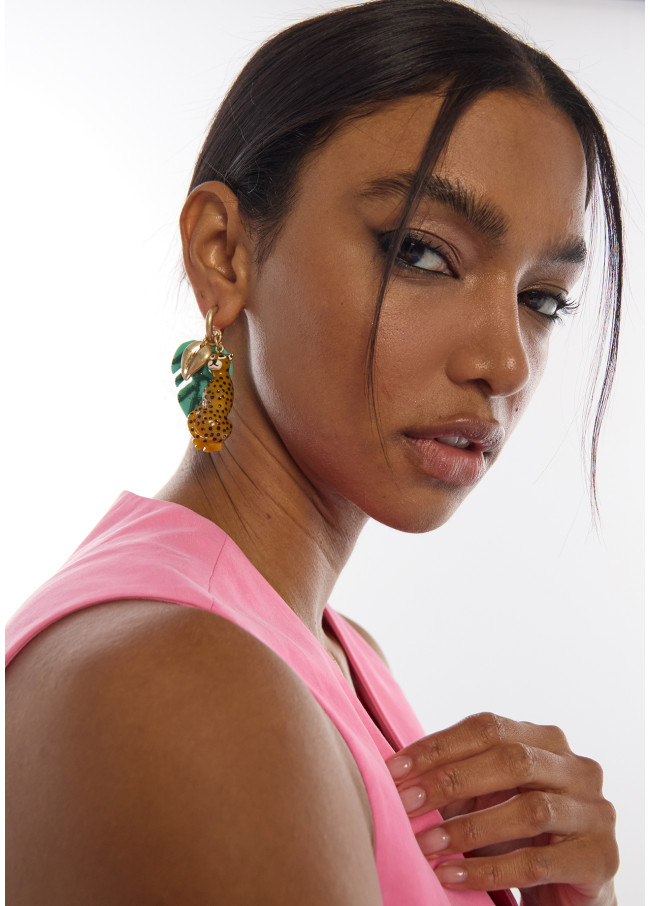 Hoop Earrings with Tropical Charms