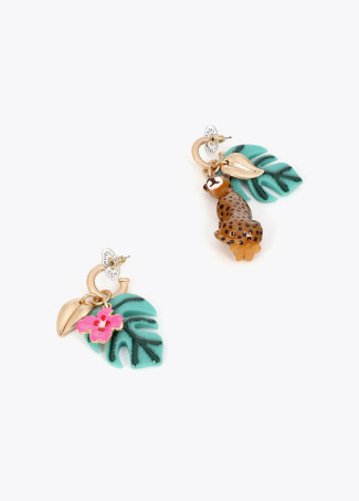 Hoop Earrings with Tropical Charms
