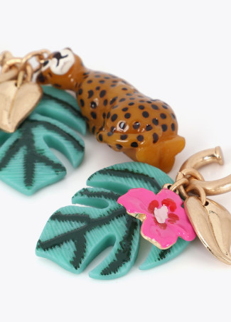 Boucles d'oreilles créoles avec charms tropicaux