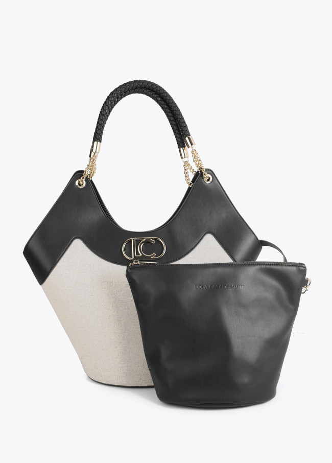Unstructured Shopper in Faux Leather and...