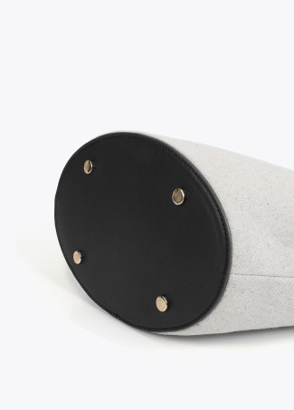 Shopper destrutturato in effetto pelle e canvas bicolore