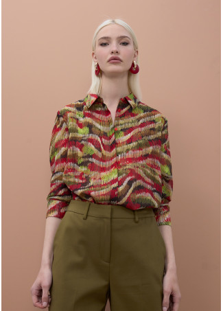 Camicia a maniche lunghe stampa serpentina
