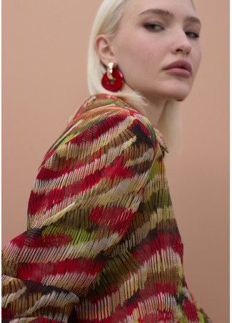 Camicia a maniche lunghe stampa serpentina