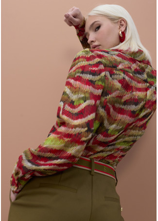 Camicia a maniche lunghe stampa serpentina