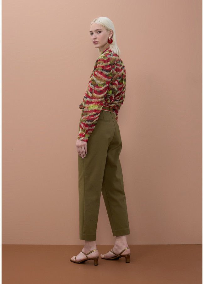 Long Sleeve Serpentine Print Shirt