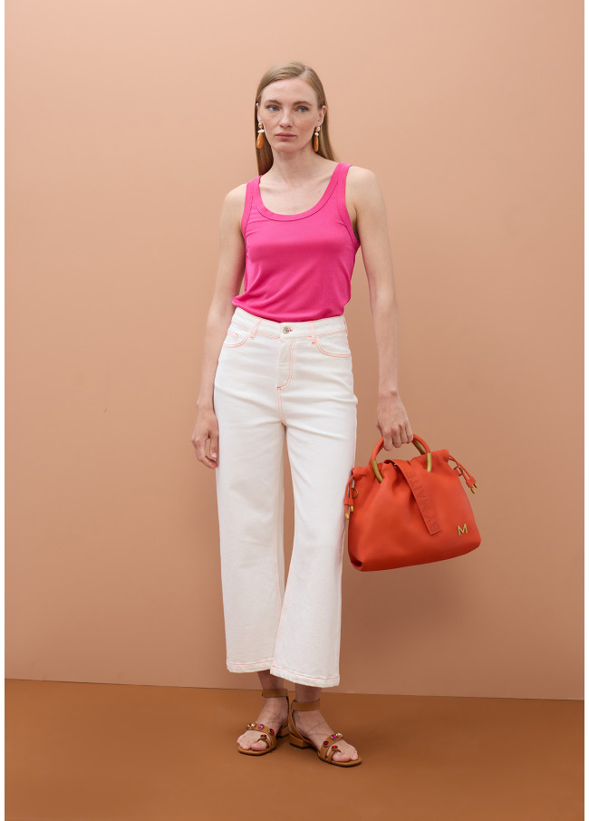 Top de tirantes cuello redondo circular