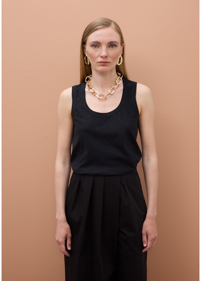 Top de alça com strass