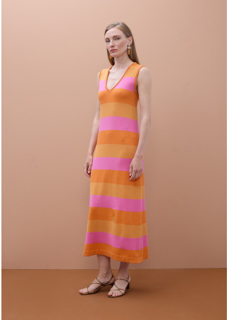 Abito a righe bicolore in lurex